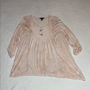 Bandolino Light Heathered Peach Knit Blouse size XL 3/4 length sleeve